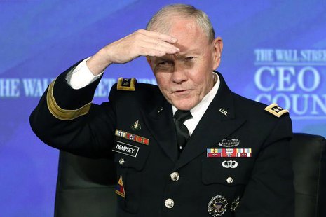 Chairman of the Joint Chiefs of Staff U.S. Army General Martin Dempsey looks out into the audience as he participates in an onstage intervie Chairman of the Joint Chiefs of Staff U.S. Army General Martin Dempsey looks out into the audience as he participates in an onstage intervie