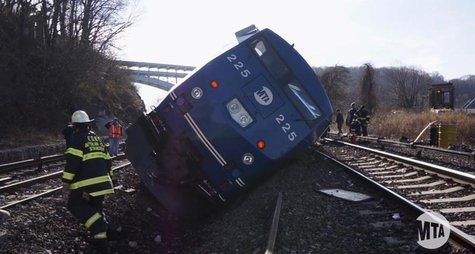 A still image taken from a MTA (Metropolitan Transportation Authority) video shows Hudson Line derailment recovery operations in New York De A still image taken from a MTA (Metropolitan Transportation Authority) video shows Hudson Line derailment recovery operations in New York De