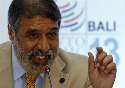 India's trade minister Anand Sharma speaks about food security during a news conference at the ninth World Trade Organization (WTO) Minister India's trade minister Anand Sharma speaks about food security during a news conference at the ninth World Trade Organization (WTO) Minister