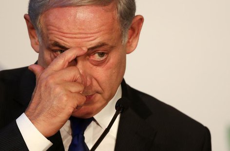 Israeli Prime Minister Benjamin Netanyahu listens to a question during a joint news conference with his Italian counterpart Enrico Letta at Israeli Prime Minister Benjamin Netanyahu listens to a question during a joint news conference with his Italian counterpart Enrico Letta at