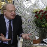 Paolo Scaroni, chief executive officer of Italian energy company ENI, speaks with Tunisian Prime Minister Ali Larayedh (not pictured) in Tun Paolo Scaroni, chief executive officer of Italian energy company ENI, speaks with Tunisian Prime Minister Ali Larayedh (not pictured) in Tun
