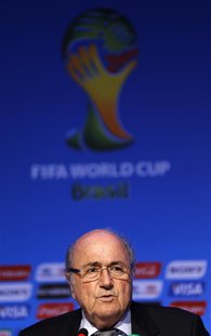 FIFA President Sepp Blatter speaks during a news conference ahead of the 2014 World Cup draw at the Costa do Sauipe resort in Sao Joao da Ma FIFA President Sepp Blatter speaks during a news conference ahead of the 2014 World Cup draw at the Costa do Sauipe resort in Sao Joao da Ma