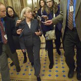 U.S. Senator Patty Murray (D-WA) (C), co-chairman of the 'super committee' on debt reduction, speaks to reporters after meeting with the Dem U.S. Senator Patty Murray (D-WA) (C), co-chairman of the 'super committee' on debt reduction, speaks to reporters after meeting with the Dem