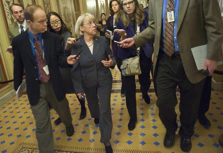 U.S. Senator Patty Murray (D-WA) (C), co-chairman of the 'super committee' on debt reduction, speaks to reporters after meeting with the Dem U.S. Senator Patty Murray (D-WA) (C), co-chairman of the 'super committee' on debt reduction, speaks to reporters after meeting with the Dem