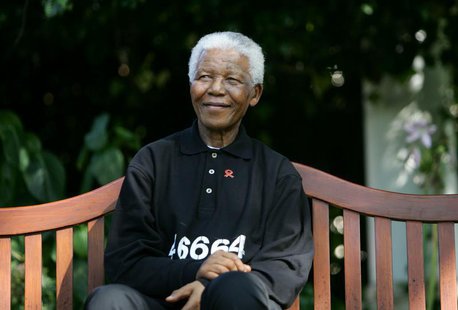 File photo of Nelson Mandela smiling at a news conference ahead of the second 46664 concert near the small Southern Cape province town of Ge File photo of Nelson Mandela smiling at a news conference ahead of the second 46664 concert near the small Southern Cape province town of Ge