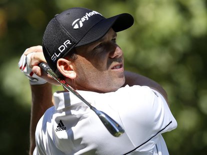 Sergio Garcia of Spain hits from the second tee during the third round of the BMW Championship golf tournament at the Conway Farms Golf Club Sergio Garcia of Spain hits from the second tee during the third round of the BMW Championship golf tournament at the Conway Farms Golf Club