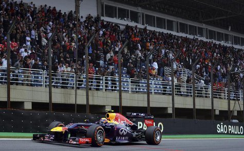 Red Bull Formula One driver Mark Webber of Australia drives during the Brazilian F1 Grand Prix at the Interlagos circuit in Sao Paulo Novemb Red Bull Formula One driver Mark Webber of Australia drives during the Brazilian F1 Grand Prix at the Interlagos circuit in Sao Paulo Novemb