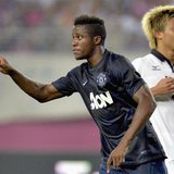 Manchester United's Wilfried Zaha (L) celebrates after scoring during their friendly soccer match against Cerezo Osaka in Osaka, western Jap Manchester United's Wilfried Zaha (L) celebrates after scoring during their friendly soccer match against Cerezo Osaka in Osaka, western Jap
