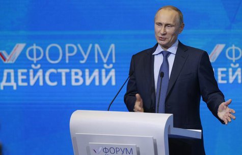 Russian President Vladimir Putin addresses the audience during a meeting with members of the All-Russian People's Front group in Moscow, Dec Russian President Vladimir Putin addresses the audience during a meeting with members of the All-Russian People's Front group in Moscow, Dec