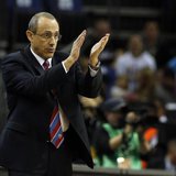 CSKA Moscow's head coach Ettore Messina reacts during their Euroleague Basketball Final Four third place game against Barcelona at the O2 Ar CSKA Moscow's head coach Ettore Messina reacts during their Euroleague Basketball Final Four third place game against Barcelona at the O2 Ar