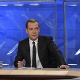 Russian Prime Minister Dmitry Medvedev gives an interview to federal TV channels at the Ostankino TV Center in Moscow December 6, 2013. REUT Russian Prime Minister Dmitry Medvedev gives an interview to federal TV channels at the Ostankino TV Center in Moscow December 6, 2013. REUT