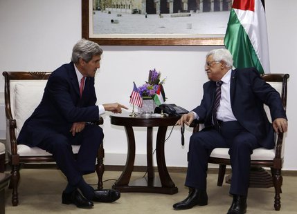 U.S. Secretary of State John Kerry (L) meets Palestinian President Mahmoud Abbas in the West Bank city of Ramallah December 5, 2013. REUTERS U.S. Secretary of State John Kerry (L) meets Palestinian President Mahmoud Abbas in the West Bank city of Ramallah December 5, 2013. REUTERS