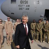U.S. Secretary of Defense Chuck Hagel stands with U.S. troops before departing from Islamabad International Airport December 9, 2013. REUTER U.S. Secretary of Defense Chuck Hagel stands with U.S. troops before departing from Islamabad International Airport December 9, 2013. REUTER