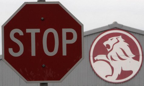 A stop sign is seen near a General Motors (GM) Holden storage facility in Melbourne June 2, 2009 file photo. REUTERS/Mick Tsikas A stop sign is seen near a General Motors (GM) Holden storage facility in Melbourne June 2, 2009 file photo. REUTERS/Mick Tsikas