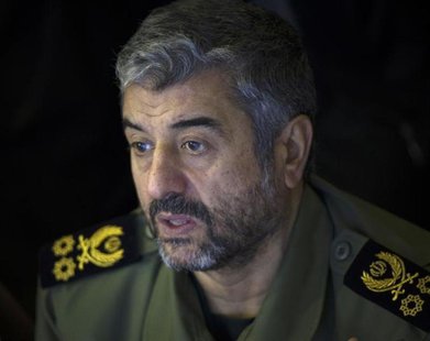 Iran's Revolutionary Guards commander Mohammad Ali Jafari looks on while attending Friday prayers in Tehran February 10, 2012. REUTERS/Morte Iran's Revolutionary Guards commander Mohammad Ali Jafari looks on while attending Friday prayers in Tehran February 10, 2012. REUTERS/Morte
