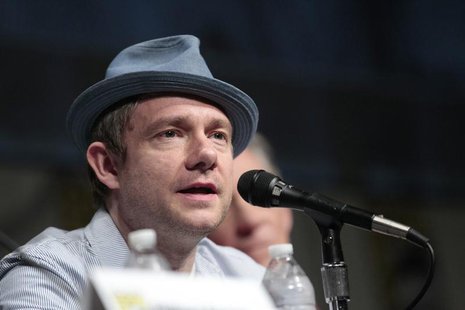 Cast member Martin Freeman speaks during a panel for the film "The Hobbit: An Unexpected Journey" during the Comic Con International convent Cast member Martin Freeman speaks during a panel for the film "The Hobbit: An Unexpected Journey" during the Comic Con International convent