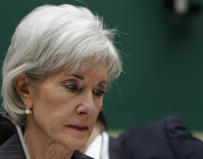 U.S. Health and Human Services Secretary Kathleen Sebelius waits before testifying at the House Energy and Commerce Health Subcommittee on " U.S. Health and Human Services Secretary Kathleen Sebelius waits before testifying at the House Energy and Commerce Health Subcommittee on "
