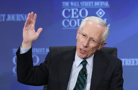 Former Bank of Israel Governor Stanley Fischer answers a question during the Wall Street Journal's CEO Council annual meeting in Washington, Former Bank of Israel Governor Stanley Fischer answers a question during the Wall Street Journal's CEO Council annual meeting in Washington,