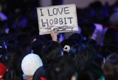 A fan holds up a sign upon the cast members' arrival at the Japan premiere of the movie 'The Hobbit - An Unexpected Journey' in Tokyo Decemb A fan holds up a sign upon the cast members' arrival at the Japan premiere of the movie 'The Hobbit - An Unexpected Journey' in Tokyo Decemb