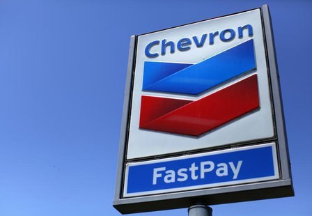 A Chevron gas station sign is seen in Del Mar, California, April 25, 2013. Chevron will report earnings on April 26. REUTERS/Mike Blake A Chevron gas station sign is seen in Del Mar, California, April 25, 2013. Chevron will report earnings on April 26. REUTERS/Mike Blake