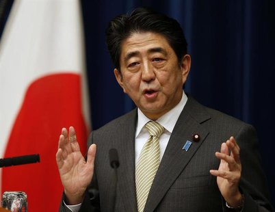 Japan's Prime Minister Shinzo Abe speaks during a news conference at his official residence in Tokyo December 9, 2013. REUTERS/Toru Hanai Japan's Prime Minister Shinzo Abe speaks during a news conference at his official residence in Tokyo December 9, 2013. REUTERS/Toru Hanai