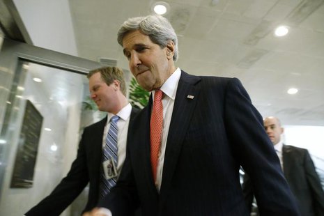 U.S. Secretary of State John Kerry arrives to brief members of the U.S. Senate on talks with Iran during a closed-door meeting at the Capito U.S. Secretary of State John Kerry arrives to brief members of the U.S. Senate on talks with Iran during a closed-door meeting at the Capito