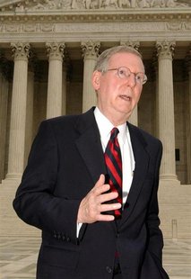 File photo of Sen. Mitch McConnell (R-KY) speaking outside the U.S. Supreme Court in Washington, D.C., September 8, 2003. REUTERS/Stefan Zak File photo of Sen. Mitch McConnell (R-KY) speaking outside the U.S. Supreme Court in Washington, D.C., September 8, 2003. REUTERS/Stefan Zak