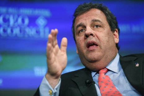 New Jersey Governor Chris Christie (R-NJ) participates in an onstage interview during the Wall Street Journal's CEO Council annual meeting i New Jersey Governor Chris Christie (R-NJ) participates in an onstage interview during the Wall Street Journal's CEO Council annual meeting i