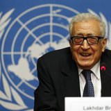 Arab League-United Nations envoy Lakhdar Brahimi addresses a news conference on the situation in Syria at the United Nations European headqu Arab League-United Nations envoy Lakhdar Brahimi addresses a news conference on the situation in Syria at the United Nations European headqu