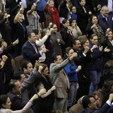 Mexican congressmen celebrate after the lower house gave the final approval to a landmark energy reform in Mexico City December 12, 2013. RE Mexican congressmen celebrate after the lower house gave the final approval to a landmark energy reform in Mexico City December 12, 2013. RE