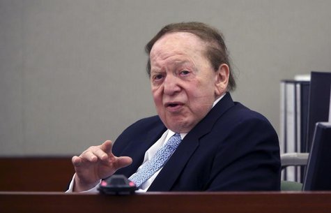 Las Vegas Sands Corp Chairman and Chief Executive Sheldon Adelson testifies on the witness stand at the Regional Justice Center in Las Vegas Las Vegas Sands Corp Chairman and Chief Executive Sheldon Adelson testifies on the witness stand at the Regional Justice Center in Las Vegas