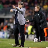 Barcelona's coach Gerardo "Tata" Martino gives instructions during their Champions League soccer match against Celtic at Camp Nou stadium in Barcelona's coach Gerardo "Tata" Martino gives instructions during their Champions League soccer match against Celtic at Camp Nou stadium in
