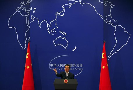 China's Foreign Ministry spokesman Hong Lei asks journalists for questions during a news conference in Beijing July 7, 2011. REUTERS/David G China's Foreign Ministry spokesman Hong Lei asks journalists for questions during a news conference in Beijing July 7, 2011. REUTERS/David G