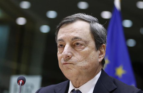 European Central Bank (ECB) President Mario Draghi testifies before the European Parliament's Economic and Monetary Affairs Committee in Bru European Central Bank (ECB) President Mario Draghi testifies before the European Parliament's Economic and Monetary Affairs Committee in Bru