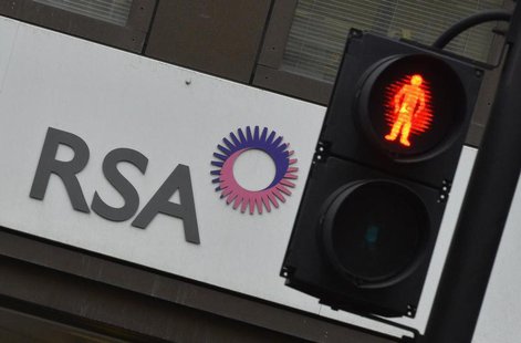 A sign of RSA insurance company is pictured outside its office in London December 13, 2013. REUTERS/Toby Melville A sign of RSA insurance company is pictured outside its office in London December 13, 2013. REUTERS/Toby Melville