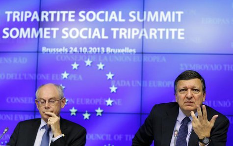 European Council President Herman Van Rompuy (L) and European Commission President Jose Manuel Barroso (R) hold a news conference following European Council President Herman Van Rompuy (L) and European Commission President Jose Manuel Barroso (R) hold a news conference following