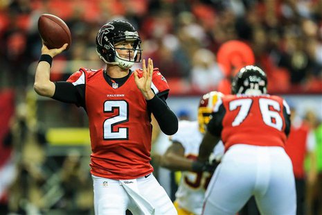 Dec 15, 2013; Atlanta, GA, USA; Atlanta Falcons quarterback Matt Ryan (2) throws a pass in the first half against the Washington Redskins at Dec 15, 2013; Atlanta, GA, USA; Atlanta Falcons quarterback Matt Ryan (2) throws a pass in the first half against the Washington Redskins at