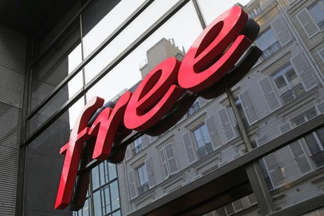 The logo of French internet service provider and mobile phone operator Free is seen at the company headquarters in Paris December 3, 2013. R The logo of French internet service provider and mobile phone operator Free is seen at the company headquarters in Paris December 3, 2013. R
