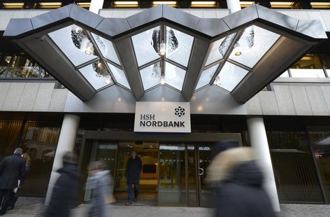 People pass the HSH Nordbank building in downtown Hamburg, December 7, 2012. REUTERS/Fabian Bimmer People pass the HSH Nordbank building in downtown Hamburg, December 7, 2012. REUTERS/Fabian Bimmer