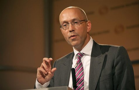 File photo of Executive Board Member of the European Central Bank, Jorg Asmussen, speaking at an event at Thomson Reuters in the Canary Whar File photo of Executive Board Member of the European Central Bank, Jorg Asmussen, speaking at an event at Thomson Reuters in the Canary Whar