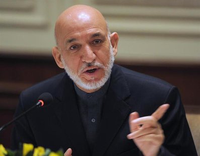 Afghanistan's President Hamid Karzai addresses media representatives during a press interaction in New Delhi December 14, 2013. Karzai is on Afghanistan's President Hamid Karzai addresses media representatives during a press interaction in New Delhi December 14, 2013. Karzai is on