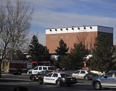 Police and rescue workers arrive at Arapahoe High School, after a student opened fire in the school in Centennial, Colorado December 13, 201 Police and rescue workers arrive at Arapahoe High School, after a student opened fire in the school in Centennial, Colorado December 13, 201