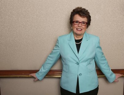 Former tennis player Billie Jean King poses for a portrait while promoting PBS's American Masters series in Beverly Hills, California August Former tennis player Billie Jean King poses for a portrait while promoting PBS's American Masters series in Beverly Hills, California August