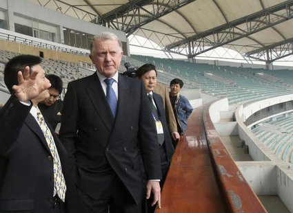 Hein Verbruggen, chairman of the International Olympic Committee (IOC) Coordination Commission for the Beijing 2008 Olympic Games, visits th Hein Verbruggen, chairman of the International Olympic Committee (IOC) Coordination Commission for the Beijing 2008 Olympic Games, visits th