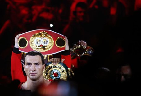 Ukrainian heavyweight boxing world champion Vladimir Klitschko walks in for his title fight against Italian-born Francesco Pianeta at the SA Ukrainian heavyweight boxing world champion Vladimir Klitschko walks in for his title fight against Italian-born Francesco Pianeta at the SA