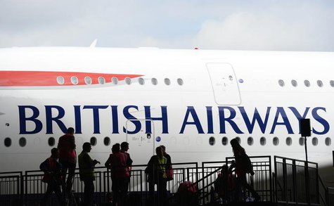 British Airways' Airbus A380 arrives at a hanger after landing at Heathrow airport in London July 4, 2013. REUTERS/Paul Hackett British Airways' Airbus A380 arrives at a hanger after landing at Heathrow airport in London July 4, 2013. REUTERS/Paul Hackett