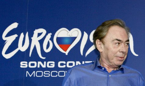 English composer Andrew Lloyd Webber attends a news conference ahead of the Eurovision Song Contest final in Moscow May 15, 2009. REUTERS/Se English composer Andrew Lloyd Webber attends a news conference ahead of the Eurovision Song Contest final in Moscow May 15, 2009. REUTERS/Se