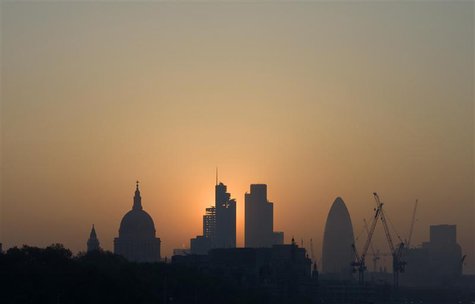 The sun rises above the financial district of the City of London in this April 23, 2011 file photo. REUTERS/Kieran Doherty/Files The sun rises above the financial district of the City of London in this April 23, 2011 file photo. REUTERS/Kieran Doherty/Files