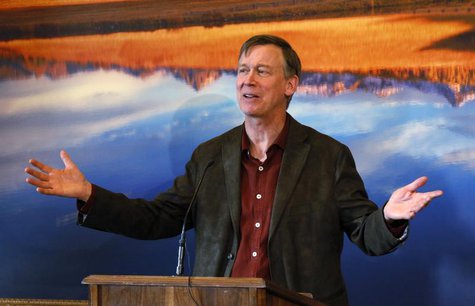 Colorado Governor John Hickenlooper lays out his plans for the next state legislative session at a news conference in his office at the Capi Colorado Governor John Hickenlooper lays out his plans for the next state legislative session at a news conference in his office at the Capi