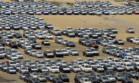 New cars sit in the lot at the Boston Autoport, which handles automobile import, processing and distribution for approximately 50,000 cars p New cars sit in the lot at the Boston Autoport, which handles automobile import, processing and distribution for approximately 50,000 cars p